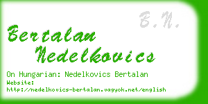 bertalan nedelkovics business card